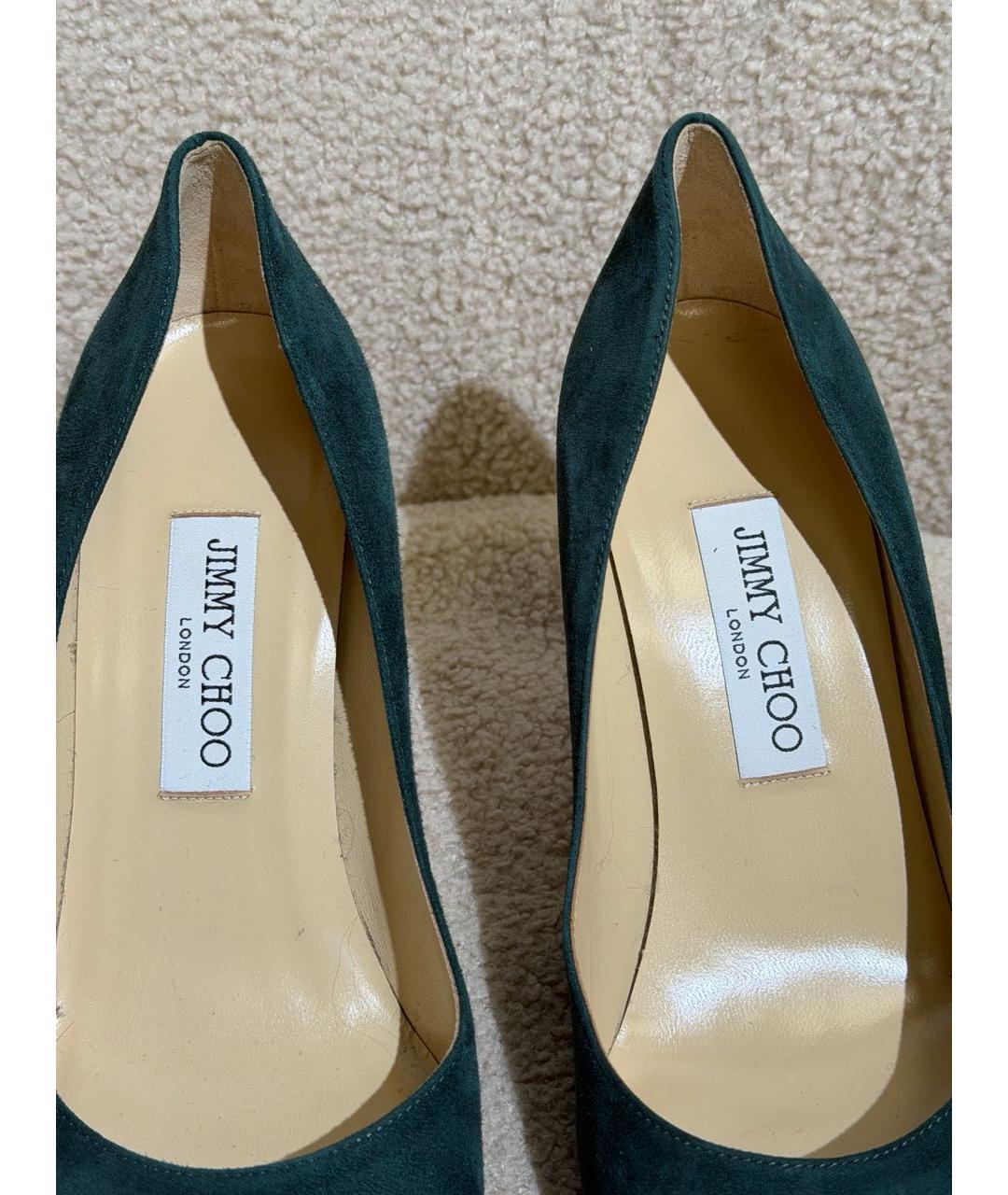 JIMMY CHOO Зеленые замшевые туфли, фото 3