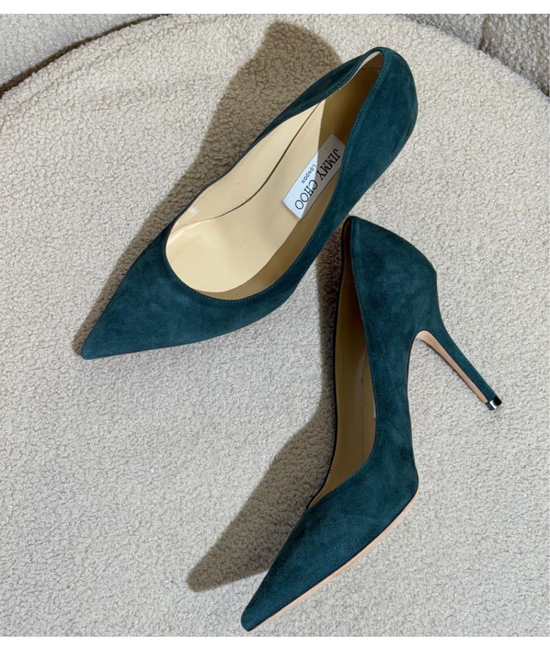 JIMMY CHOO Зеленые замшевые туфли, фото 5