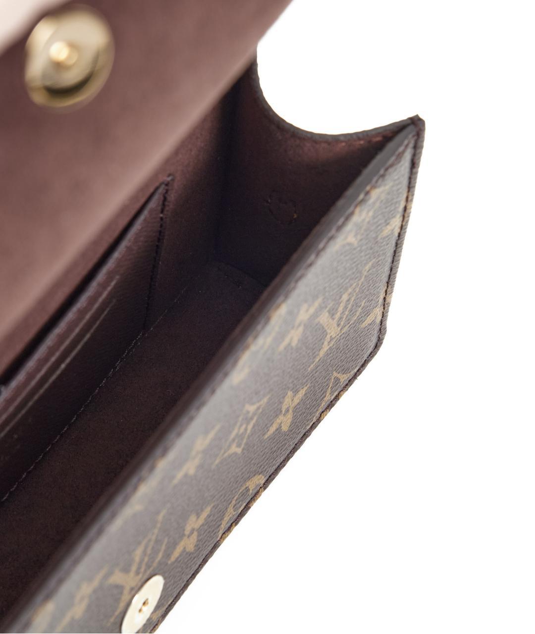 LOUIS VUITTON Коричневая кожаная сумка через плечо, фото 7