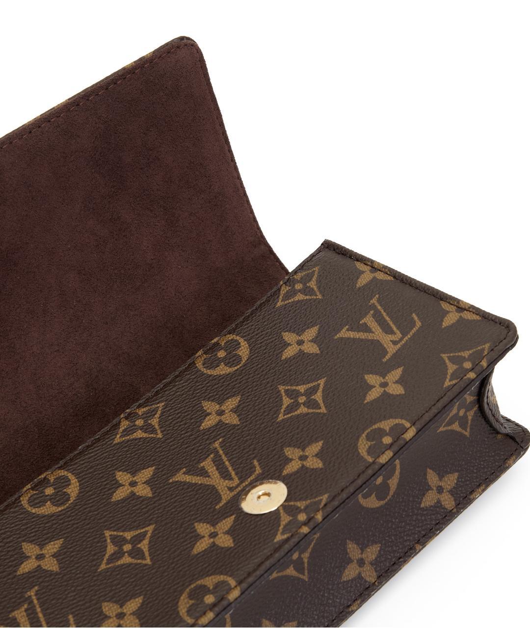 LOUIS VUITTON Коричневая кожаная сумка через плечо, фото 5