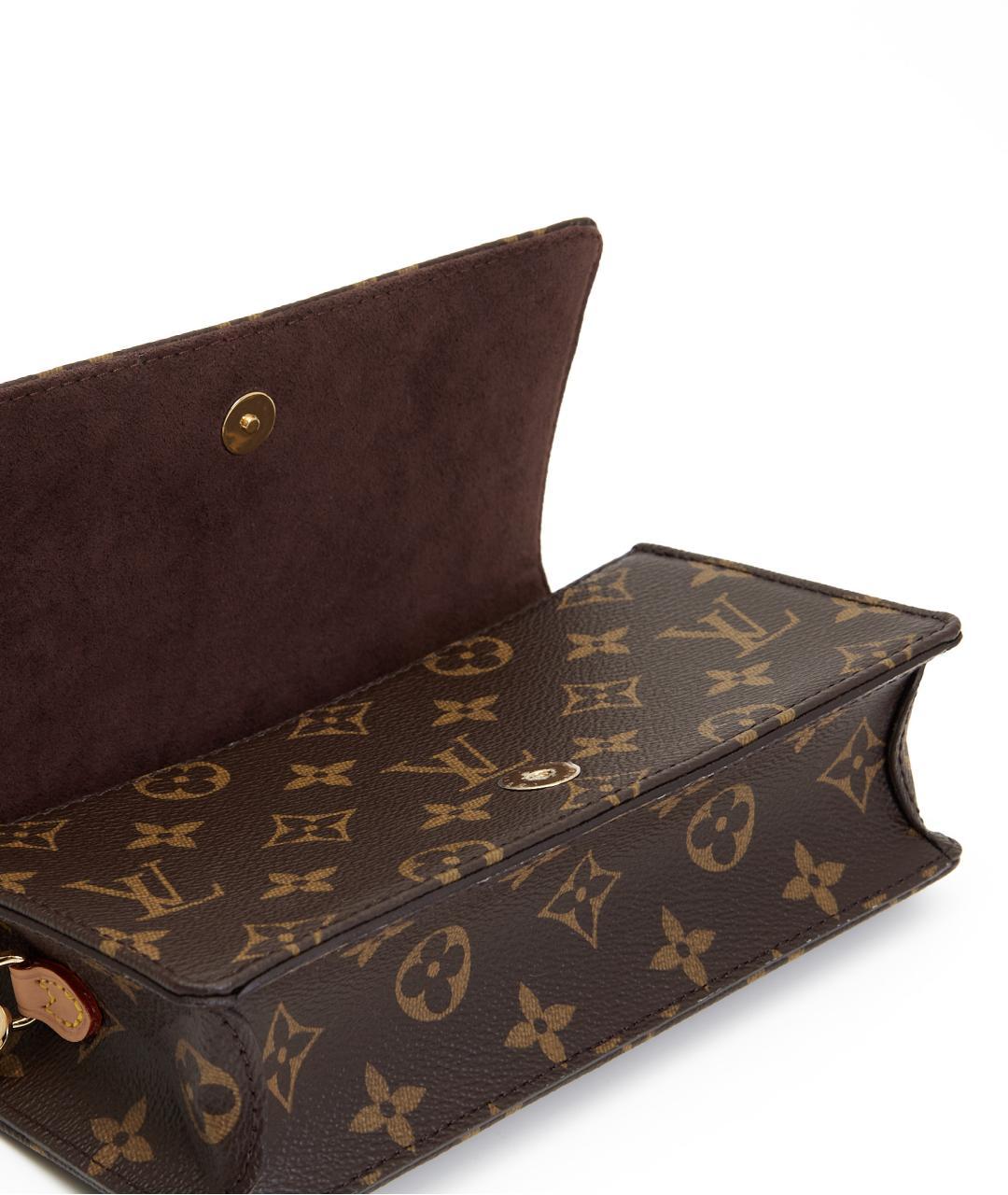 LOUIS VUITTON Коричневая кожаная сумка через плечо, фото 4