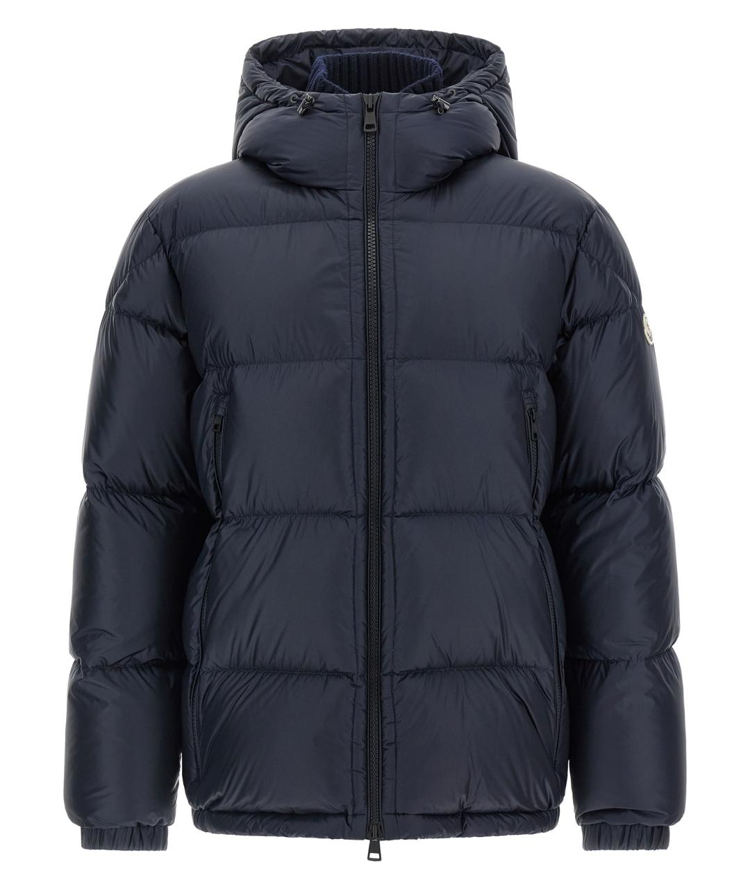 MONCLER Синий полиамидовый пуховик, фото 1