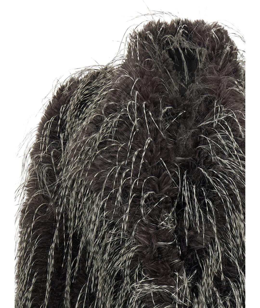 B&B COUTURE Черная полиэстеровая шуба, фото 3