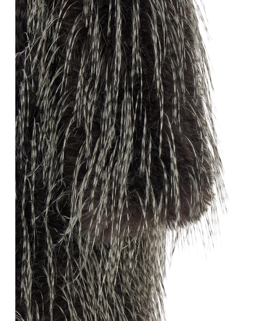 B&B COUTURE Черная полиэстеровая шуба, фото 4