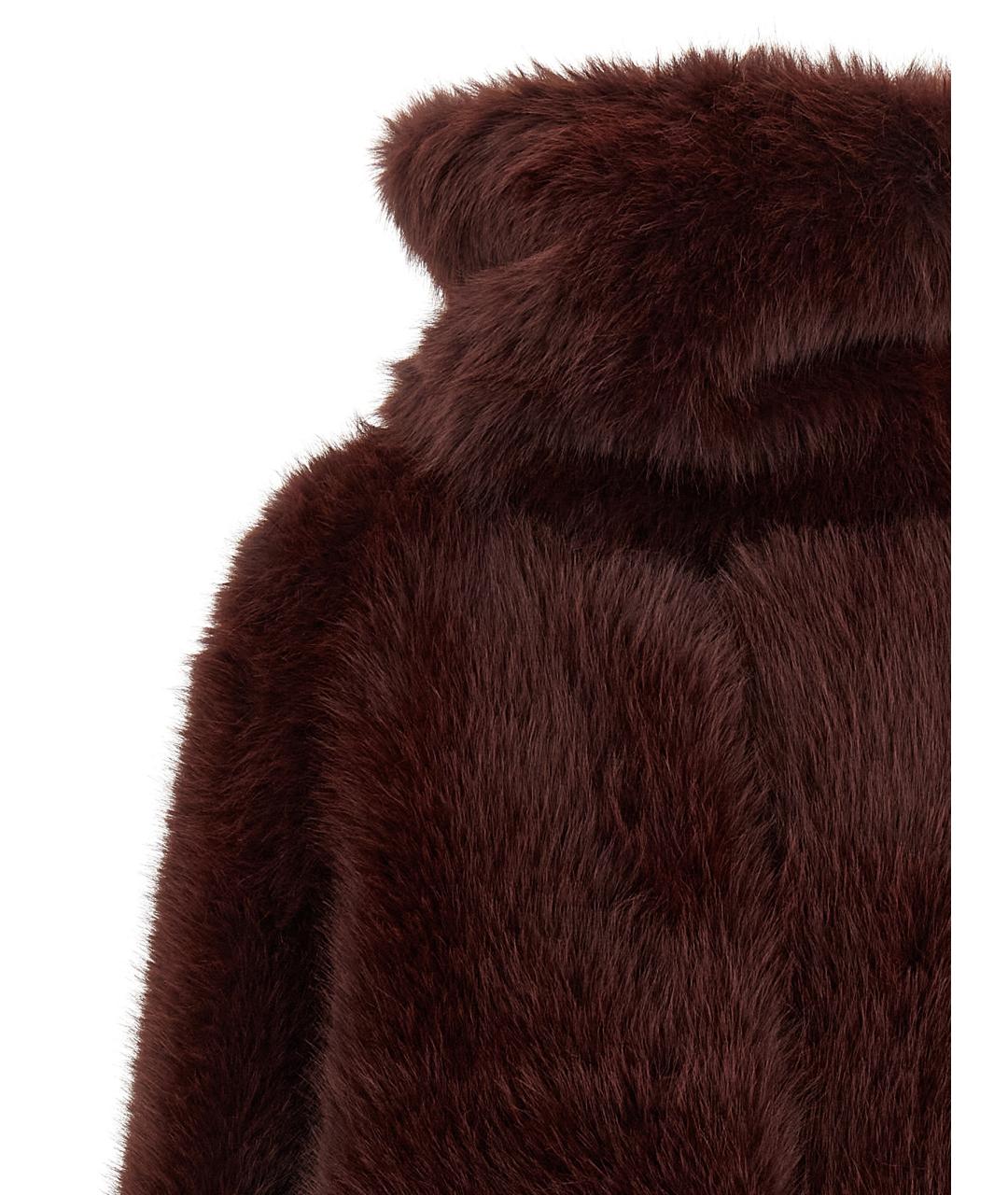 B&B COUTURE Бордовая полиэстеровая шуба, фото 4