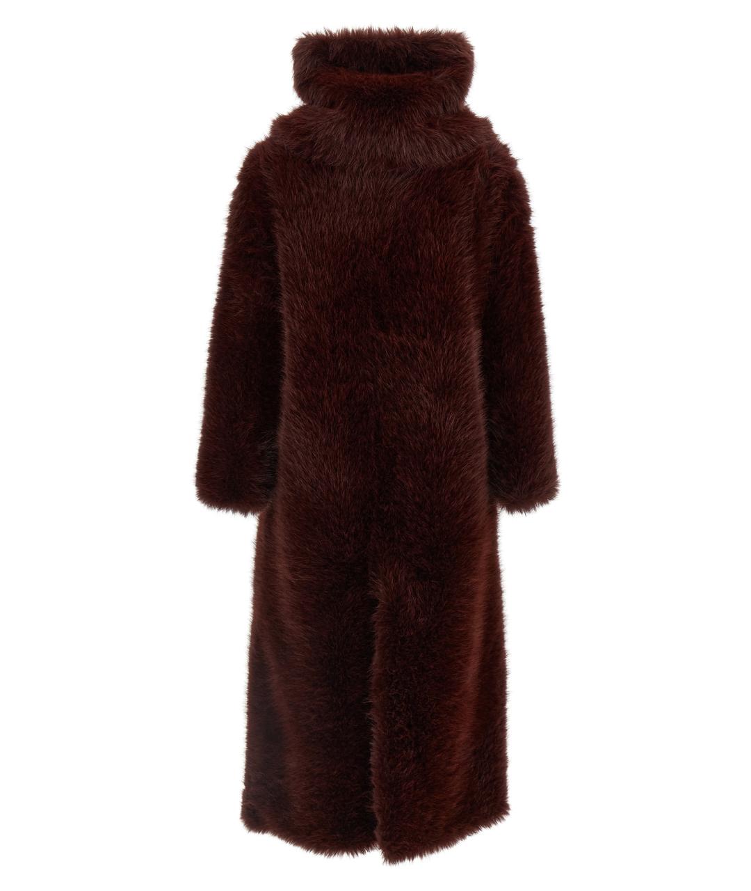 B&B COUTURE Бордовая полиэстеровая шуба, фото 3