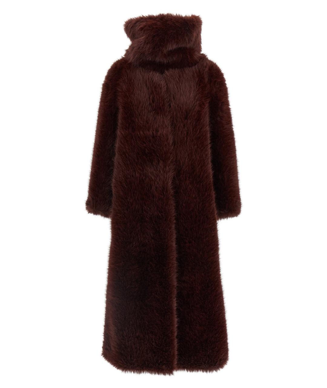 B&B COUTURE Бордовая полиэстеровая шуба, фото 1