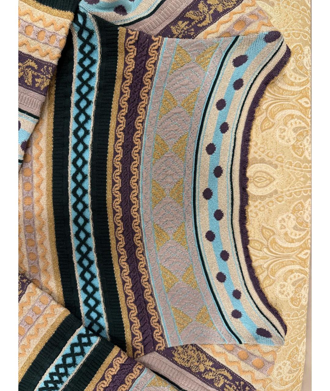 MISSONI Золотое вискозное коктейльное платье, фото 8