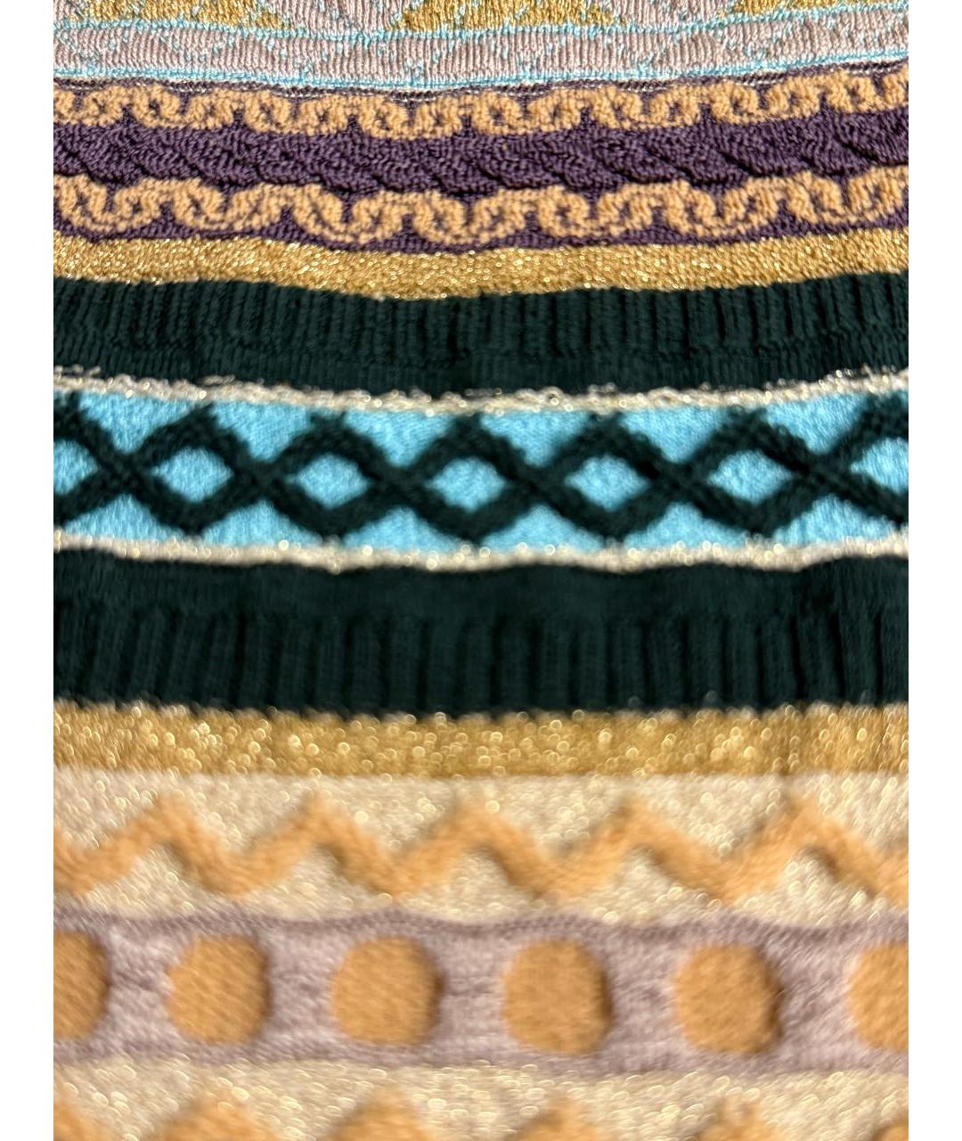 MISSONI Золотое вискозное коктейльное платье, фото 6