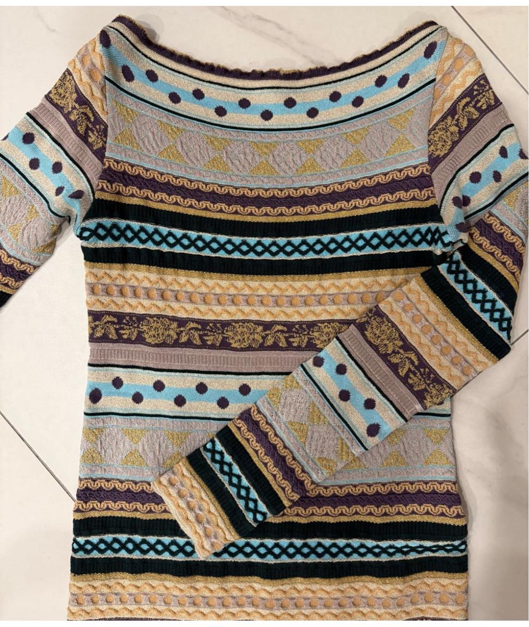 MISSONI Золотое вискозное коктейльное платье, фото 5