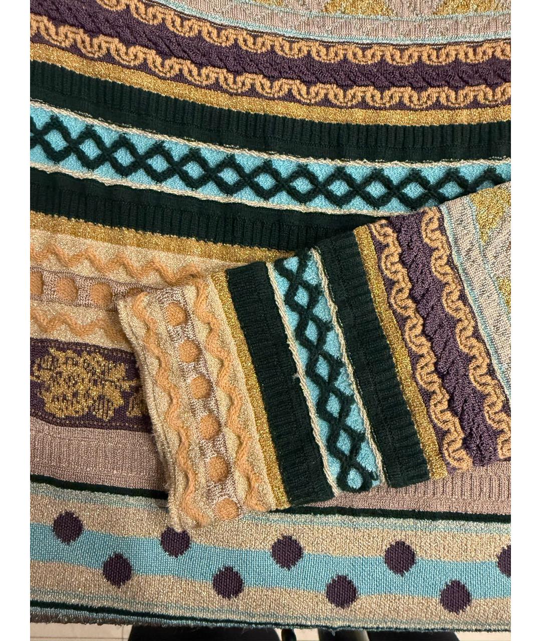 MISSONI Золотое вискозное коктейльное платье, фото 4