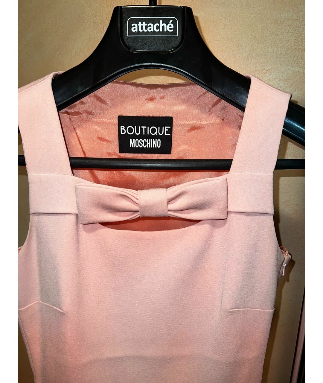 BOUTIQUE MOSCHINO Розовое хлопко-эластановое коктейльное платье, фото 3