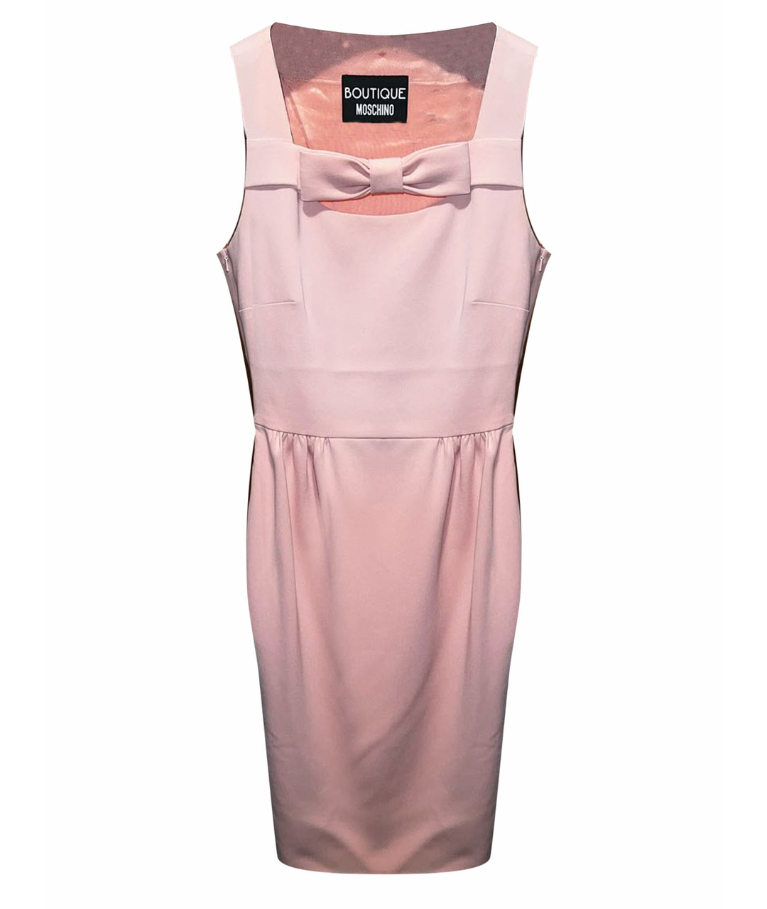 BOUTIQUE MOSCHINO Розовое хлопко-эластановое коктейльное платье, фото 1