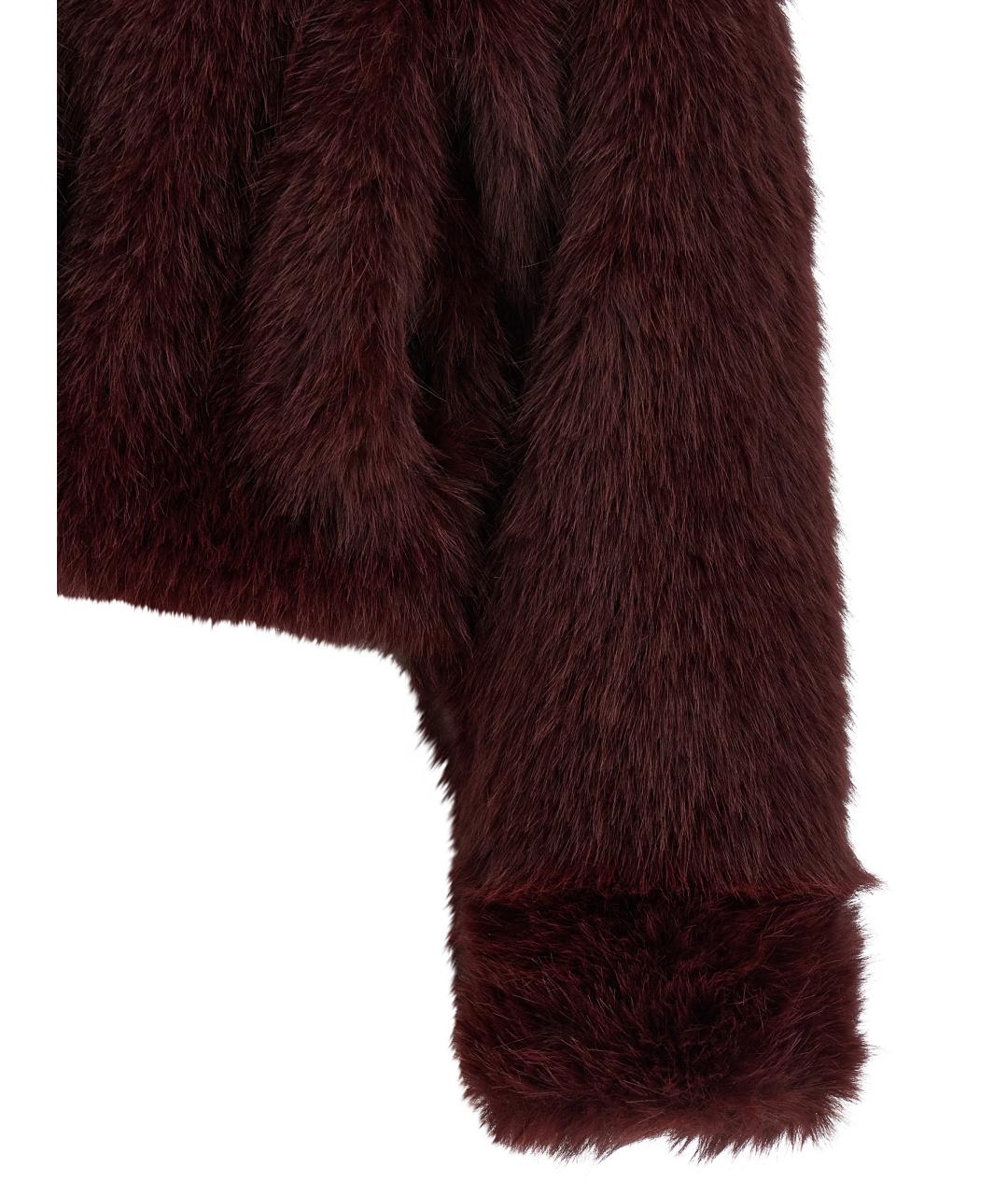 B&B COUTURE Бордовая полиэстеровая шуба, фото 4