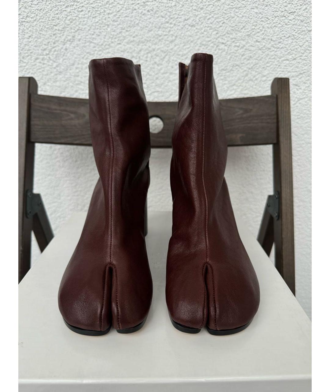 MAISON MARGIELA Коричневые кожаные ботильоны, фото 2