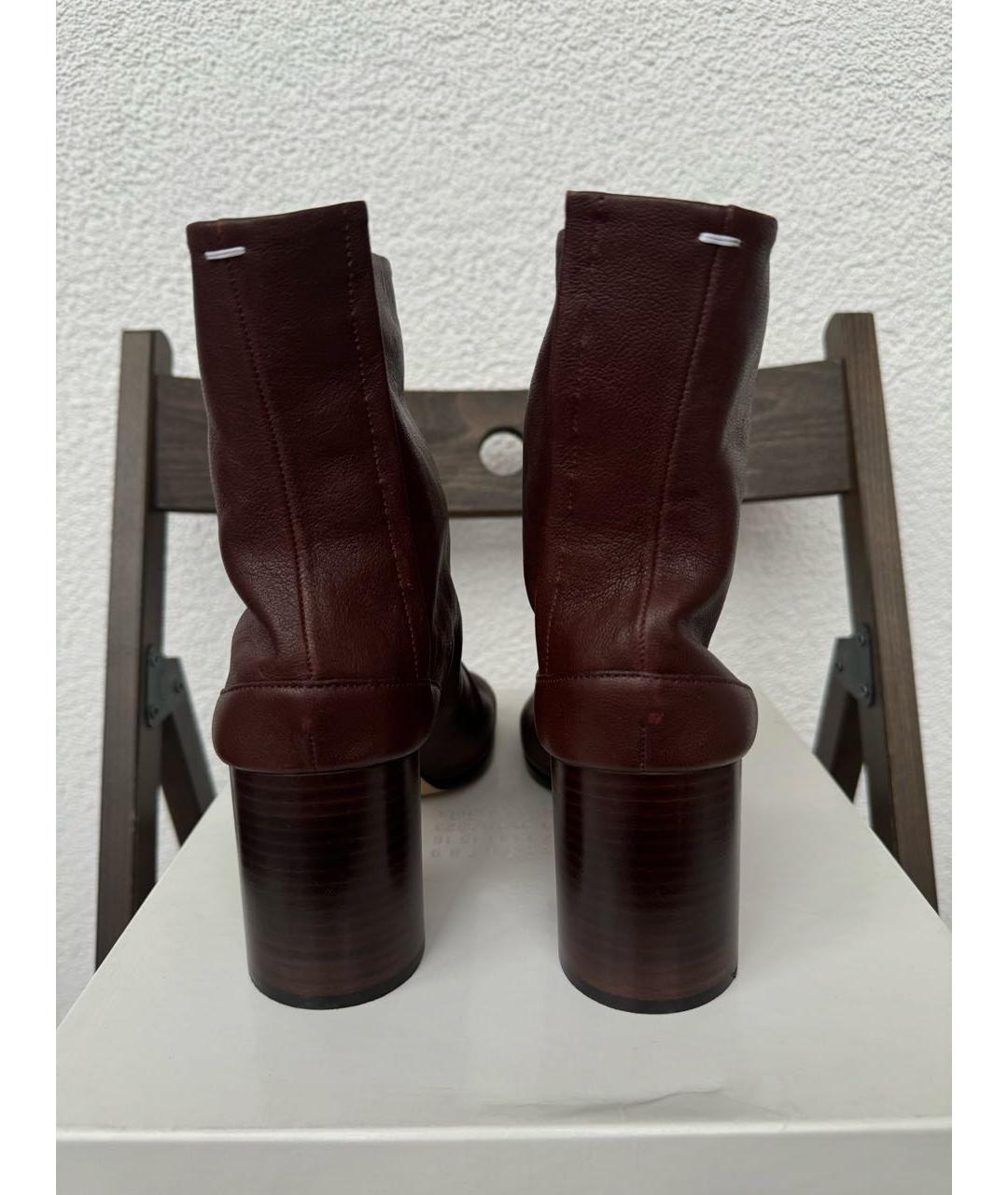 MAISON MARGIELA Коричневые кожаные ботильоны, фото 4