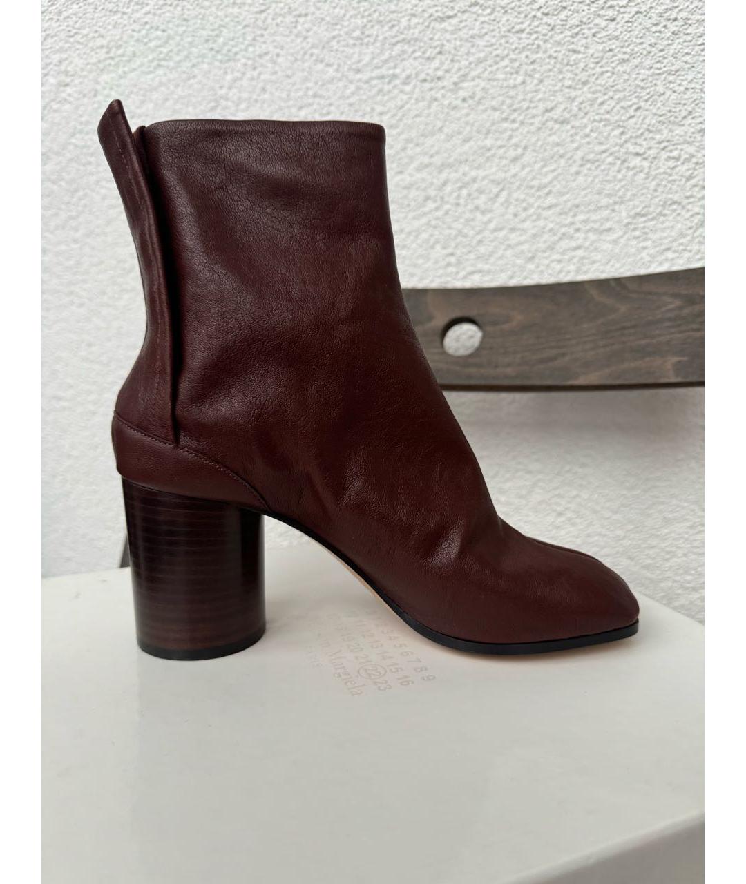 MAISON MARGIELA Коричневые кожаные ботильоны, фото 7