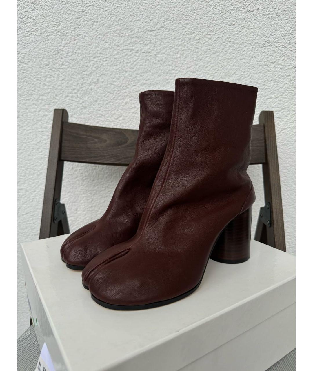 MAISON MARGIELA Коричневые кожаные ботильоны, фото 3
