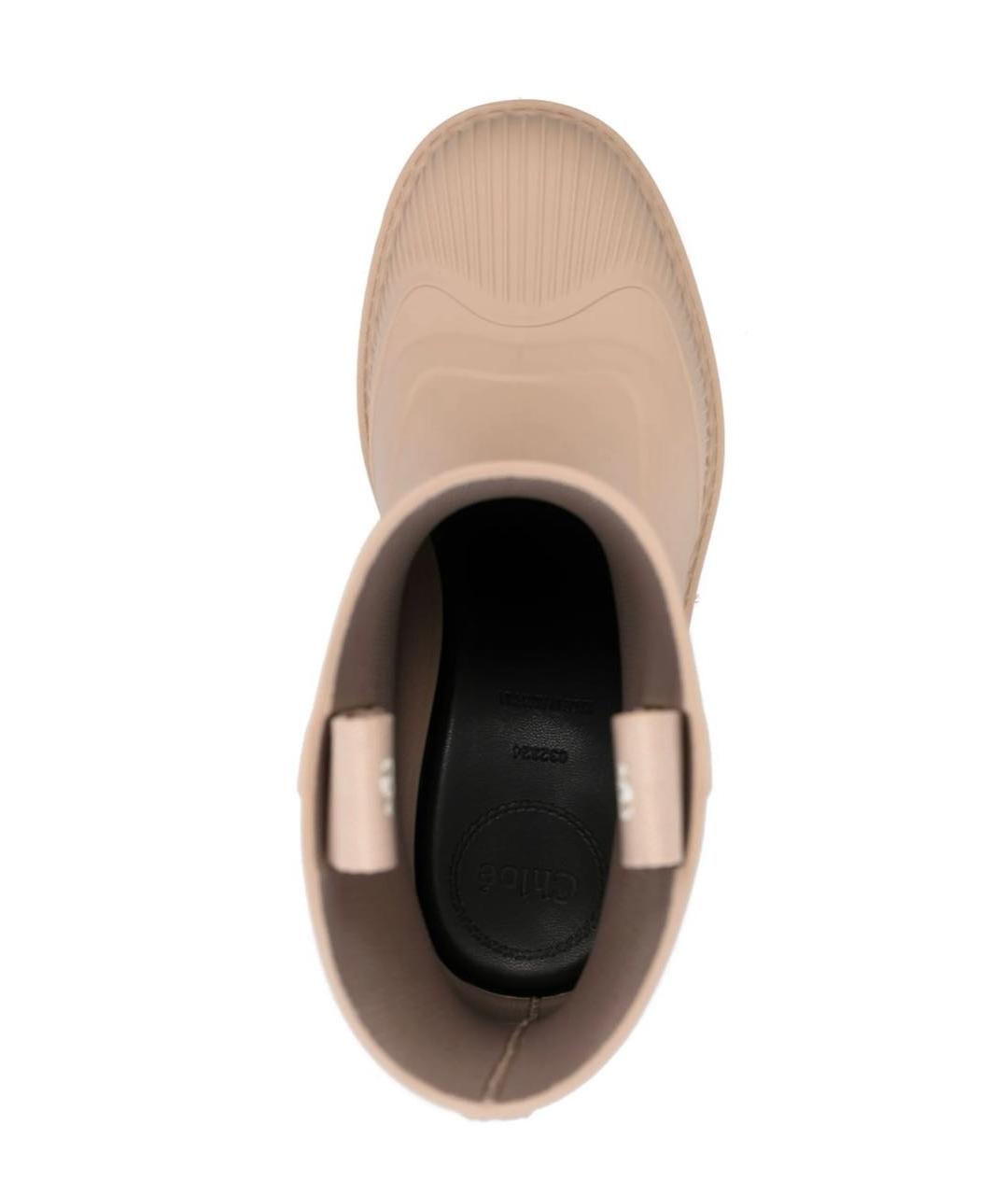 CHLOE Бежевые резиновые полусапоги, фото 5