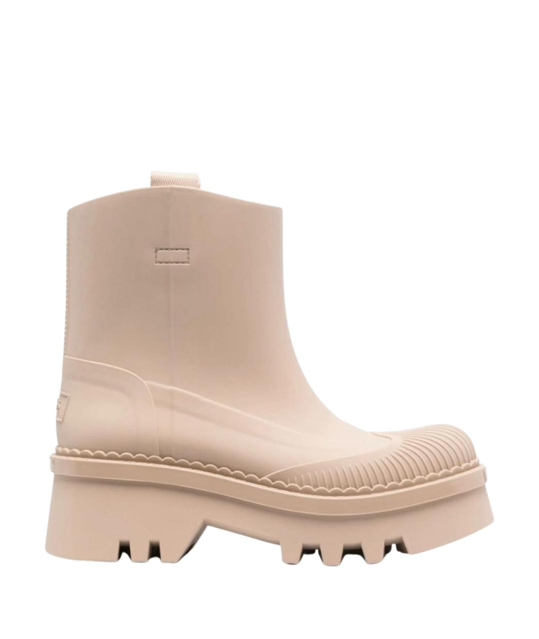 CHLOE Бежевые резиновые полусапоги, фото 1
