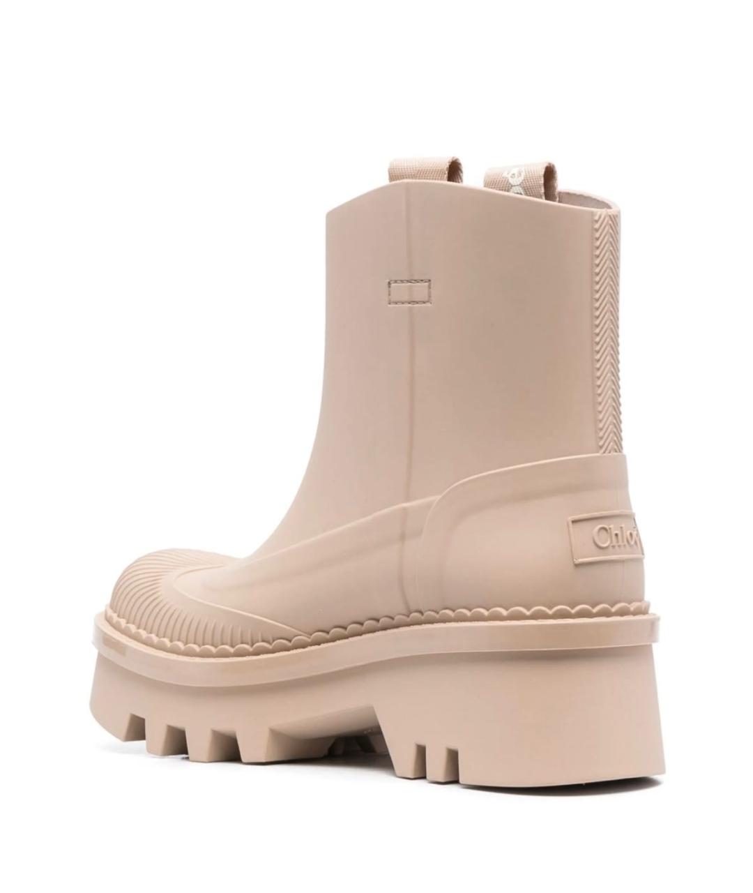 CHLOE Бежевые резиновые полусапоги, фото 4