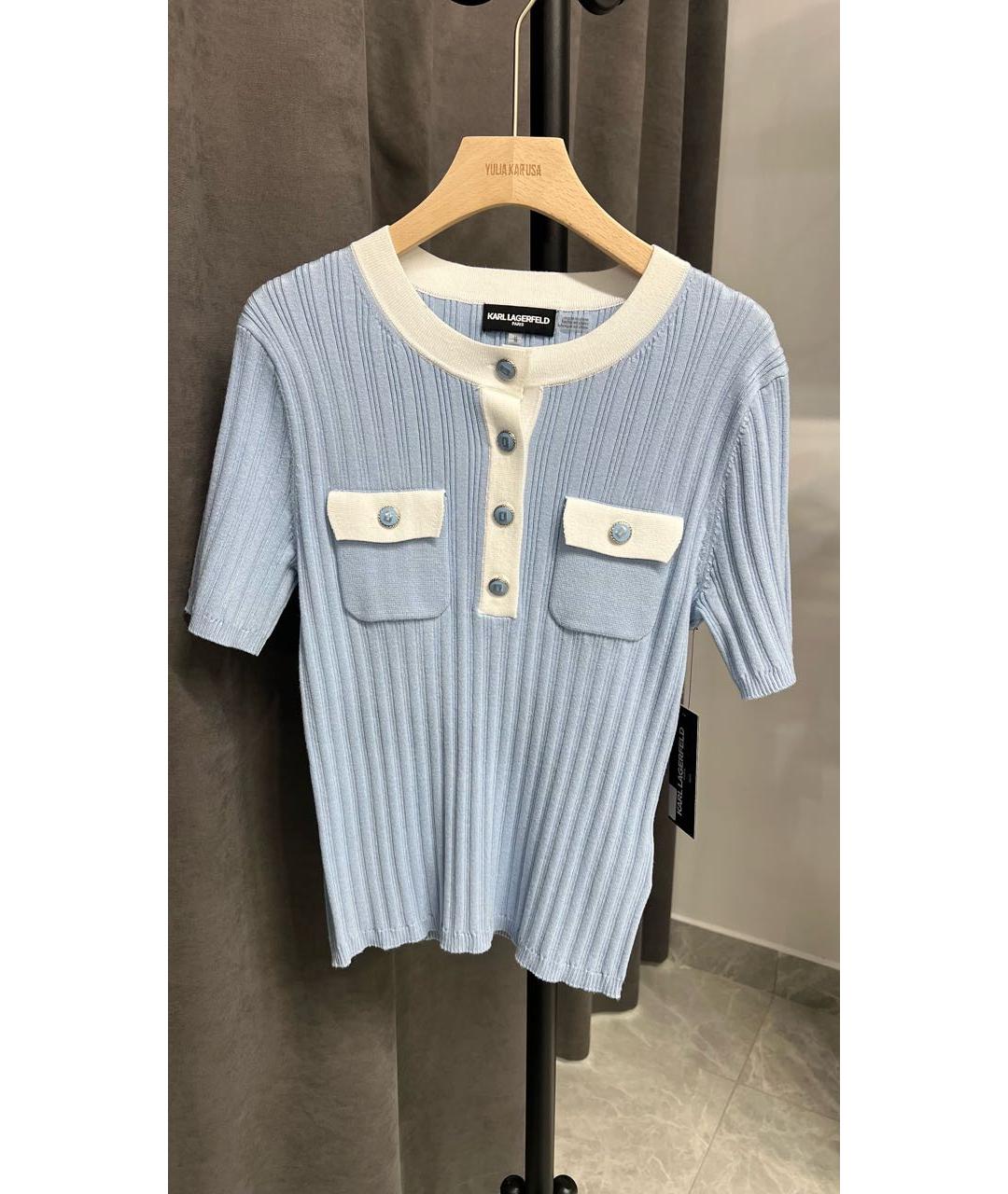 KARL LAGERFELD Голубая вискозная рубашка, фото 9