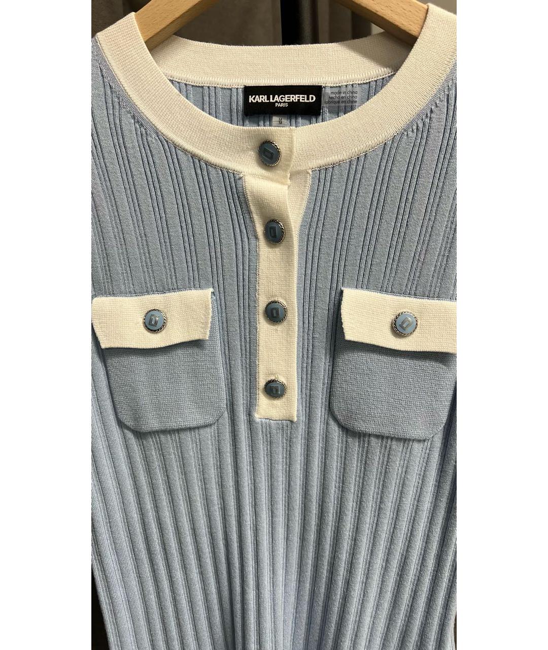 KARL LAGERFELD Голубая вискозная рубашка, фото 4