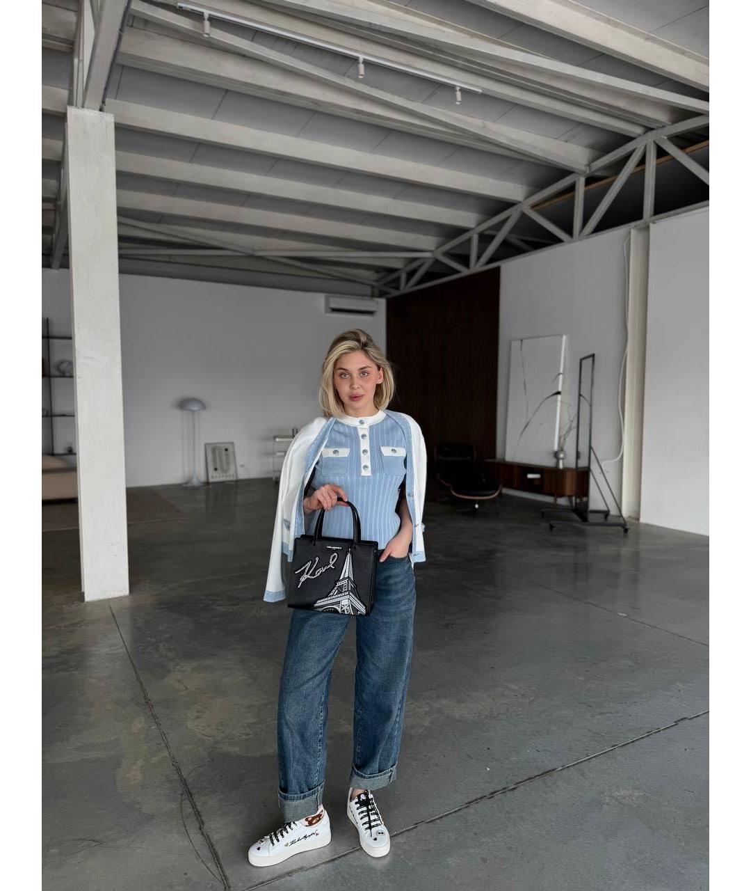 KARL LAGERFELD Голубая вискозная рубашка, фото 8