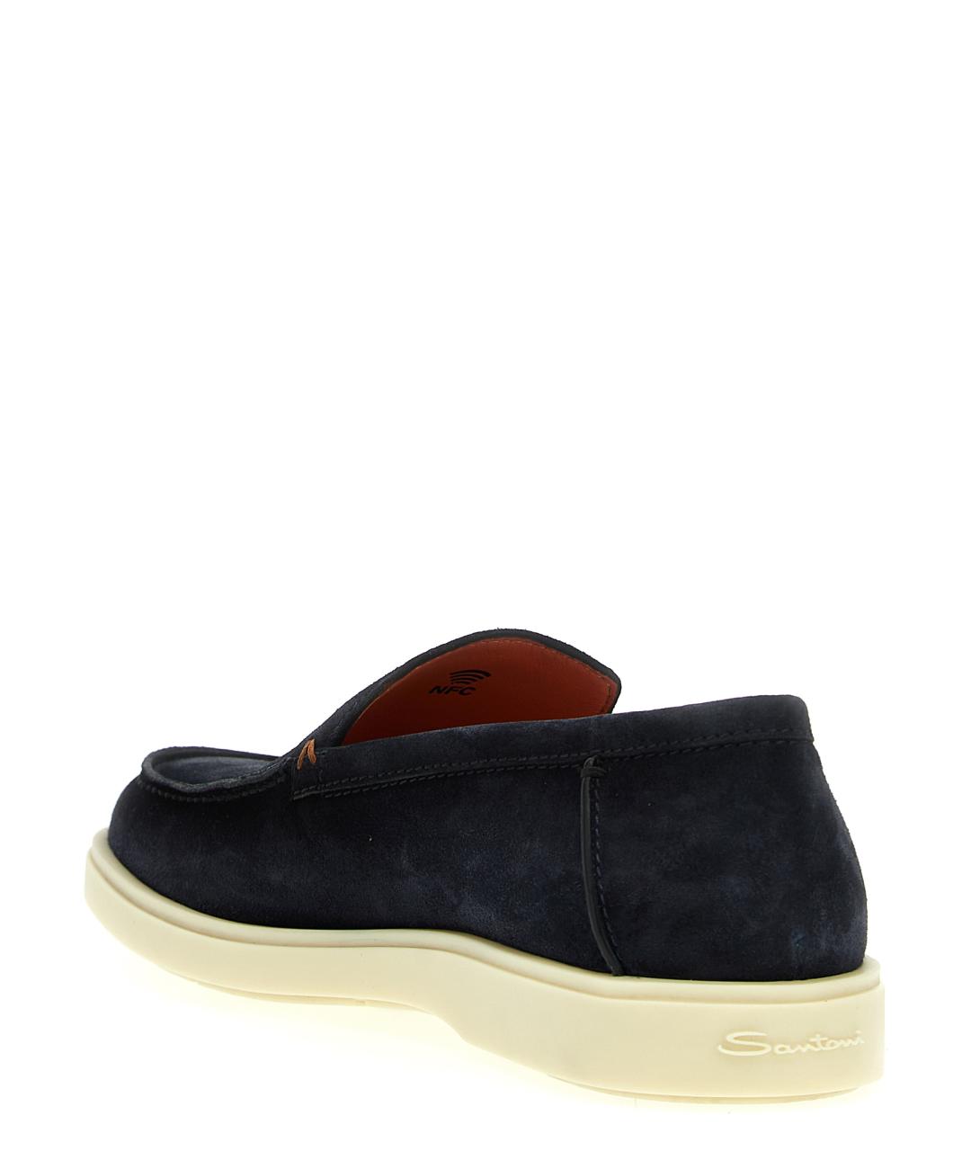 SANTONI Синие замшевые лоферы, фото 3