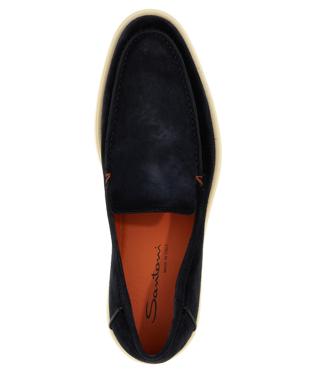 SANTONI Синие замшевые лоферы, фото 4