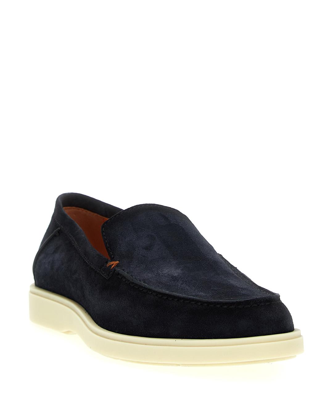 SANTONI Синие замшевые лоферы, фото 2