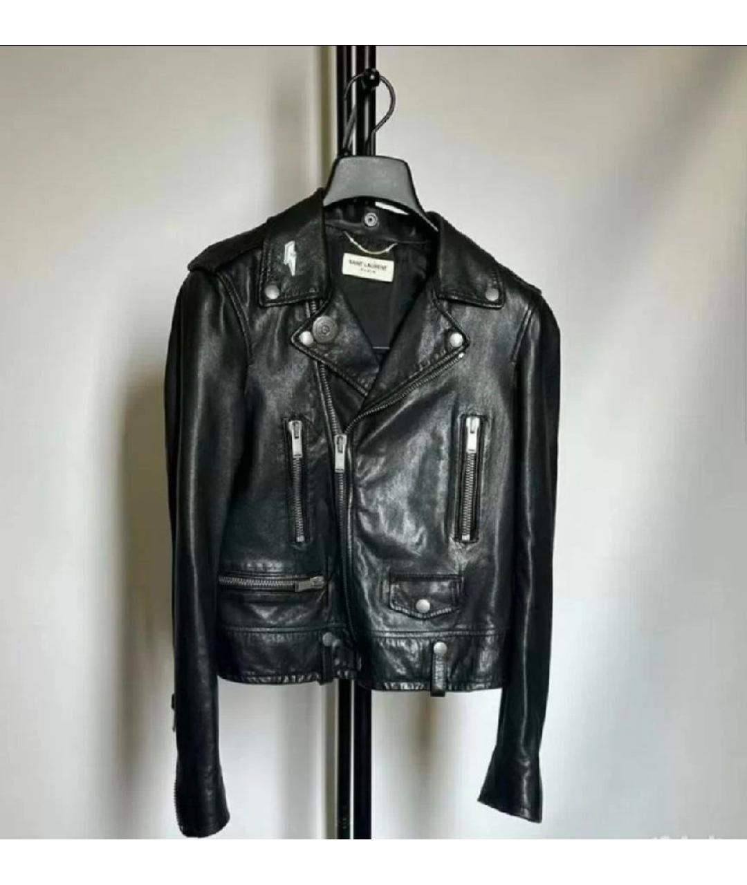 SAINT LAURENT Черная кожаная куртка, фото 10