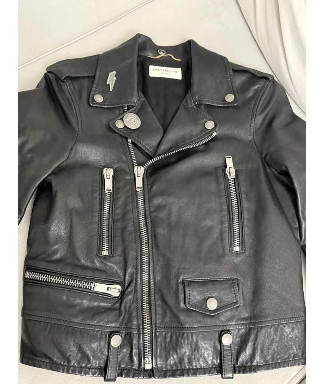 SAINT LAURENT Черная кожаная куртка, фото 5