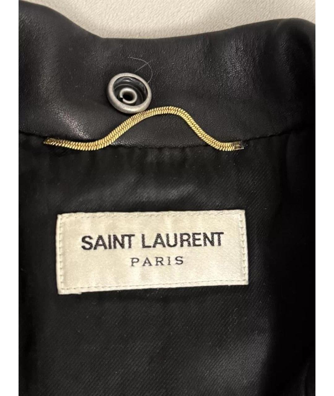 SAINT LAURENT Черная кожаная куртка, фото 3