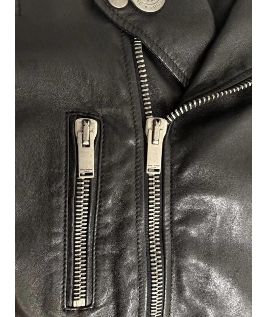 SAINT LAURENT Черная кожаная куртка, фото 6
