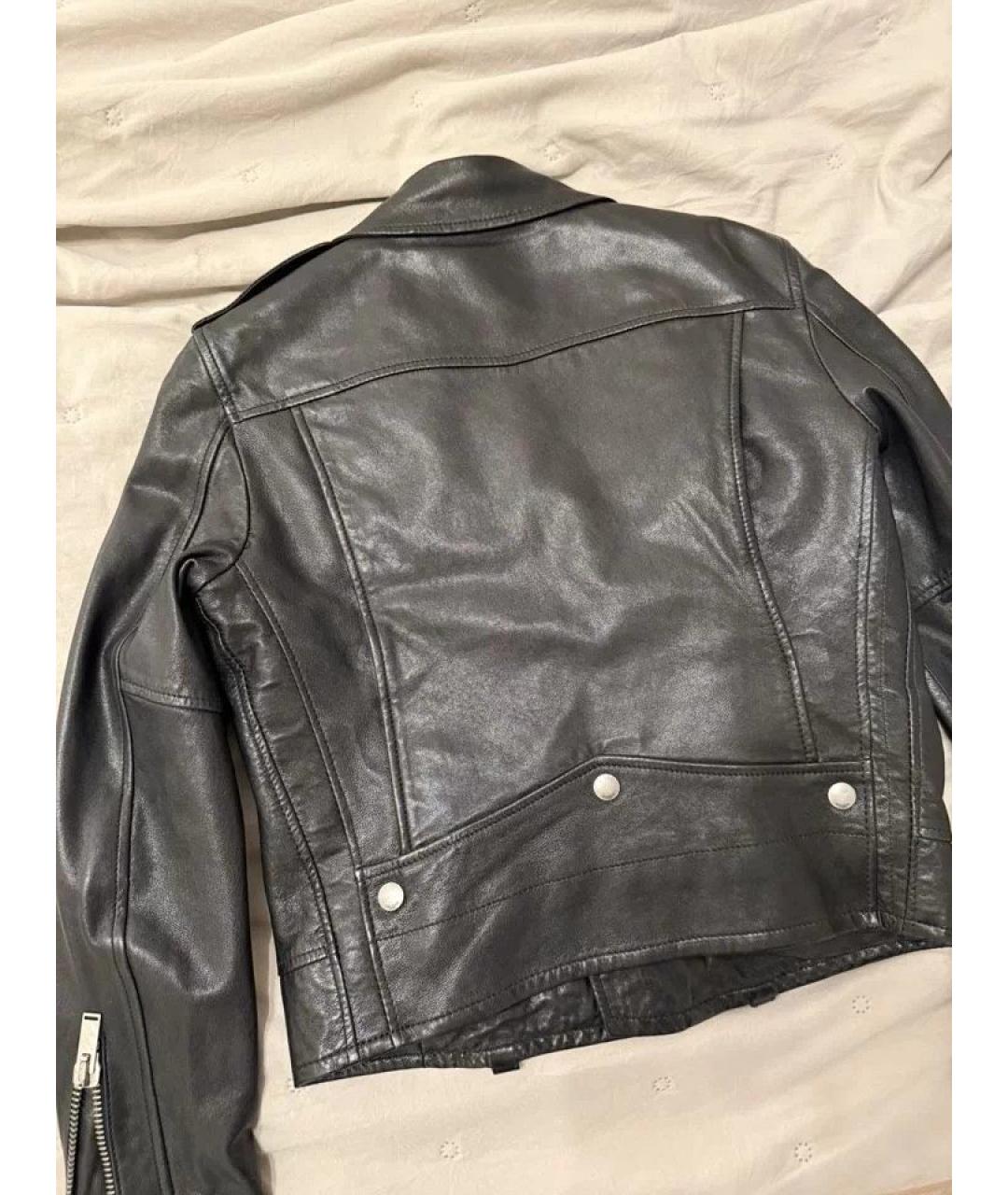 SAINT LAURENT Черная кожаная куртка, фото 2