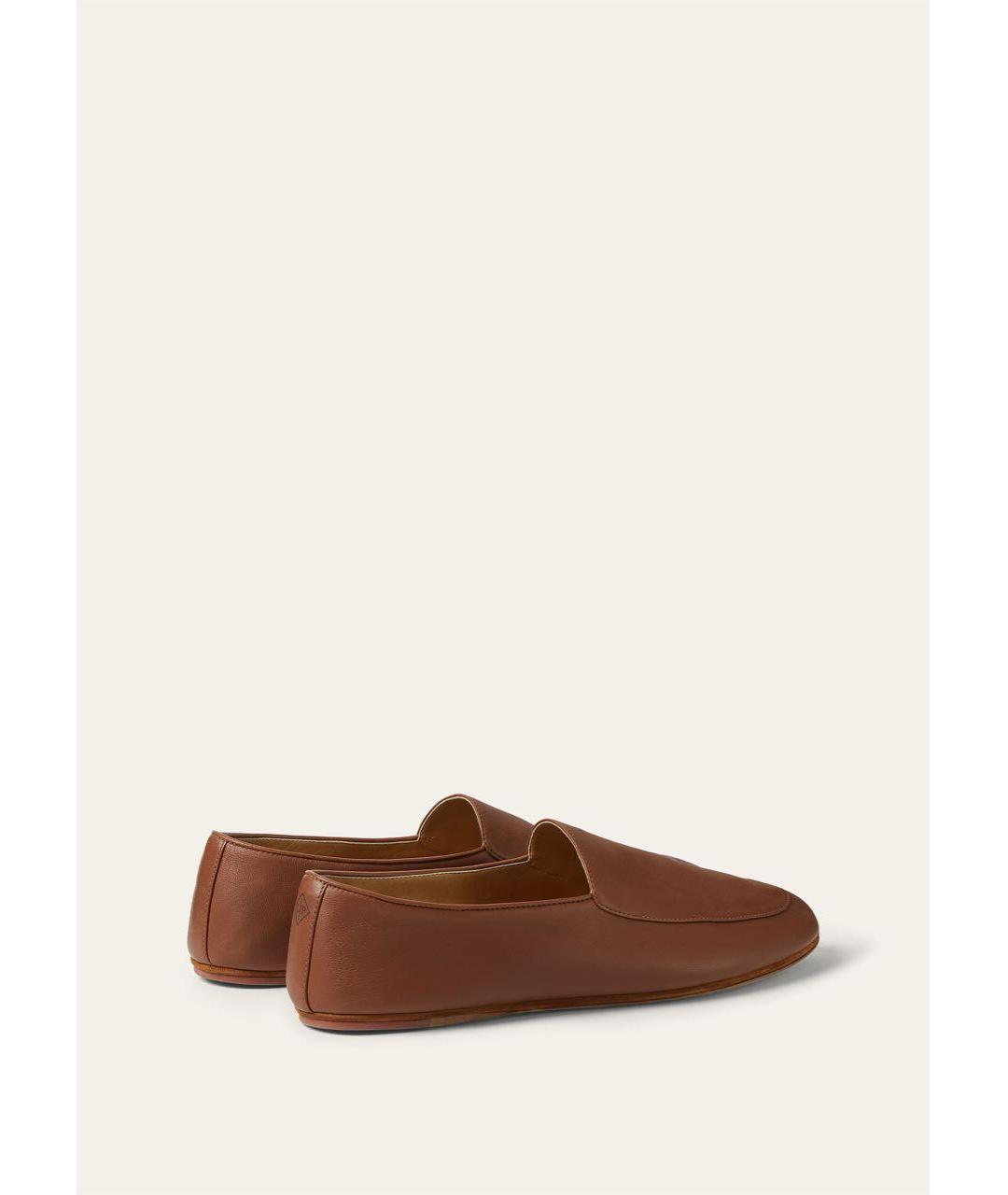 LORO PIANA Коричневые кожаные лоферы, фото 4