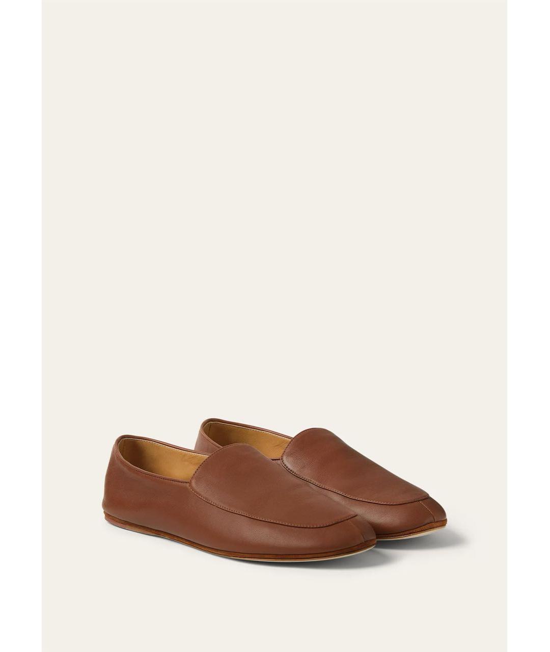 LORO PIANA Коричневые кожаные лоферы, фото 3