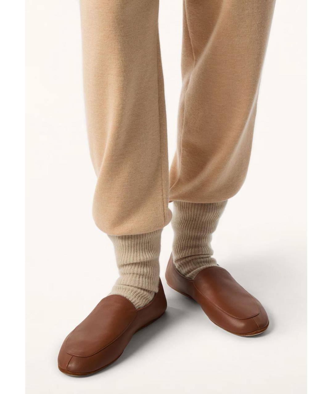 LORO PIANA Коричневые кожаные лоферы, фото 2