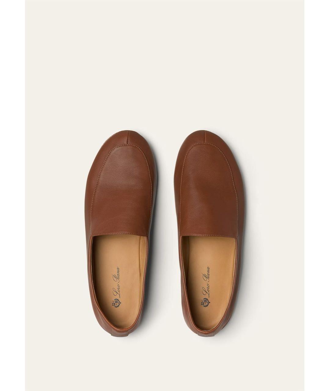 LORO PIANA Коричневые кожаные лоферы, фото 5