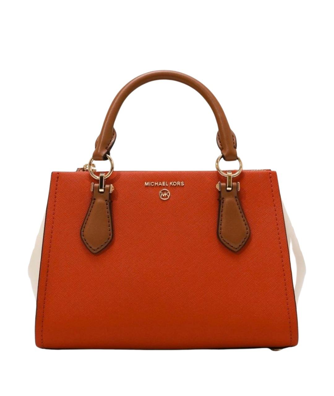 MICHAEL KORS Оранжевая кожаная сумка с короткими ручками, фото 1