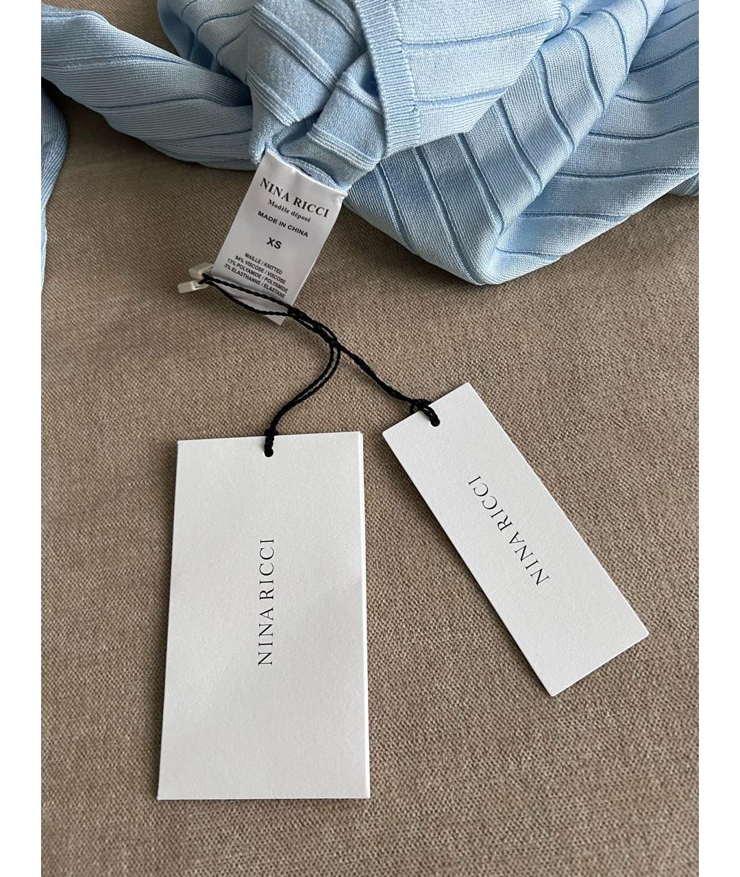 NINA RICCI Голубая вискозная водолазка, фото 5