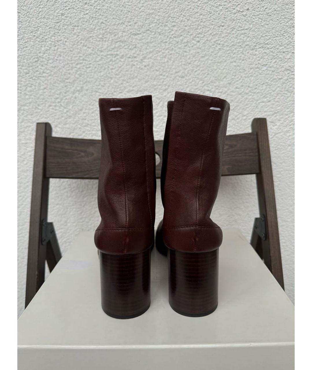 MAISON MARGIELA Коричневые кожаные ботильоны, фото 6