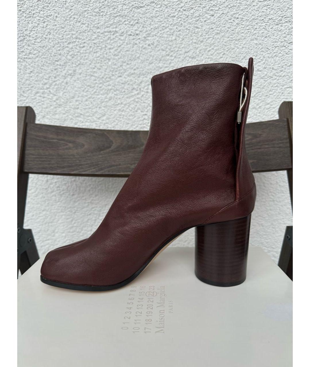 MAISON MARGIELA Коричневые кожаные ботильоны, фото 4