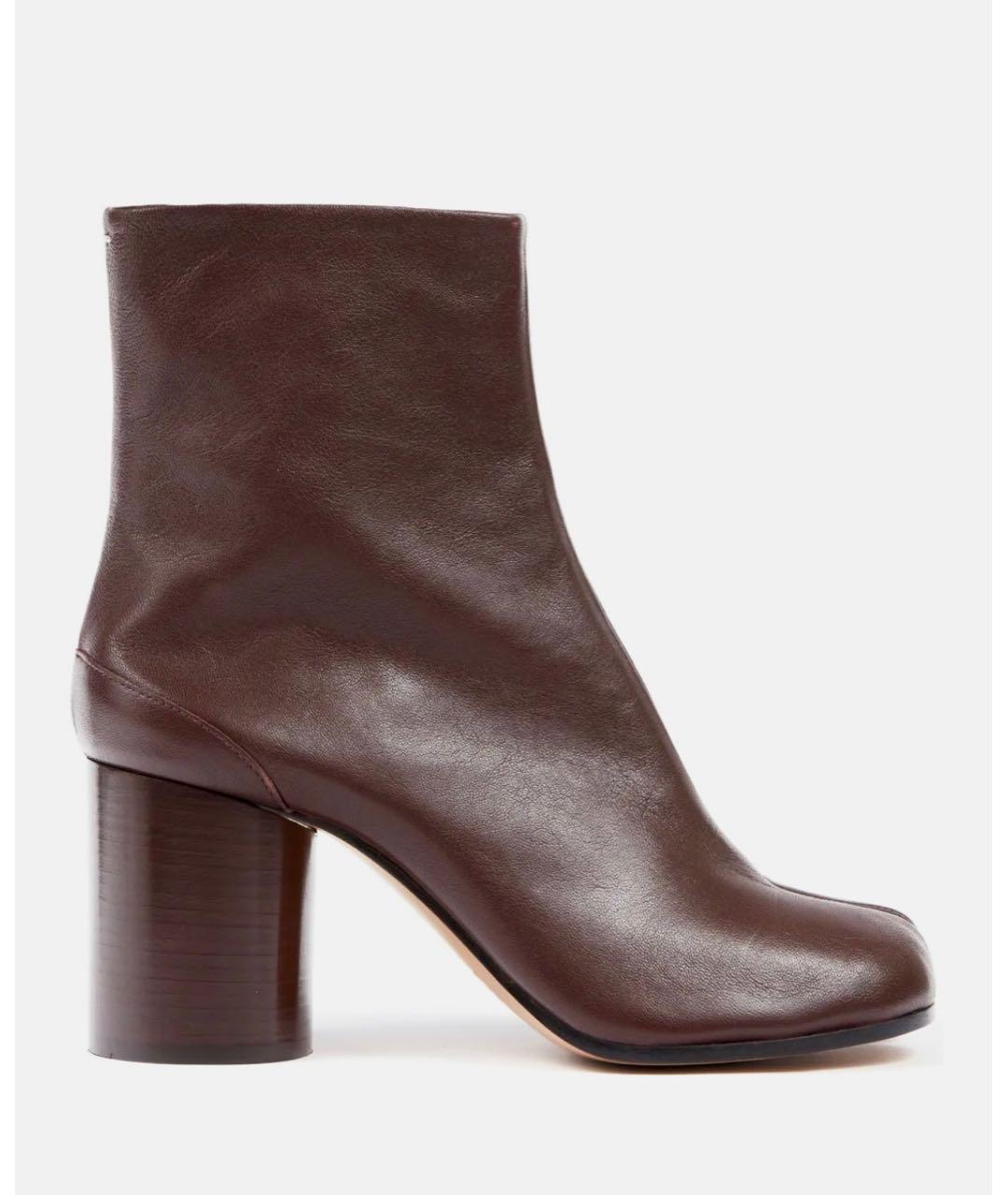 MAISON MARGIELA Коричневые кожаные ботильоны, фото 8