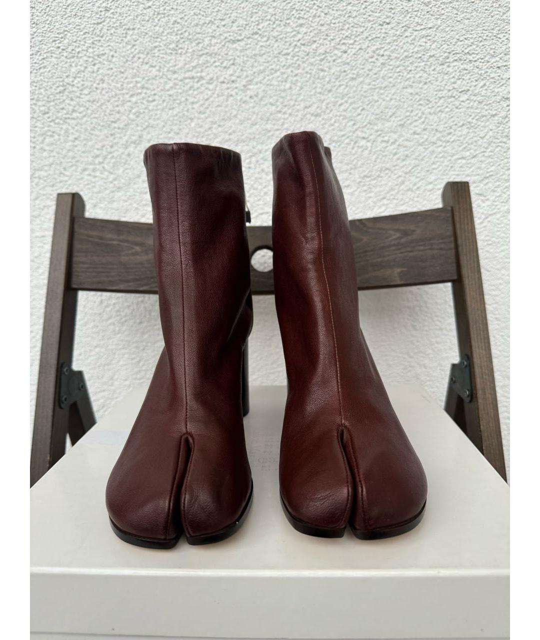 MAISON MARGIELA Коричневые кожаные ботильоны, фото 2