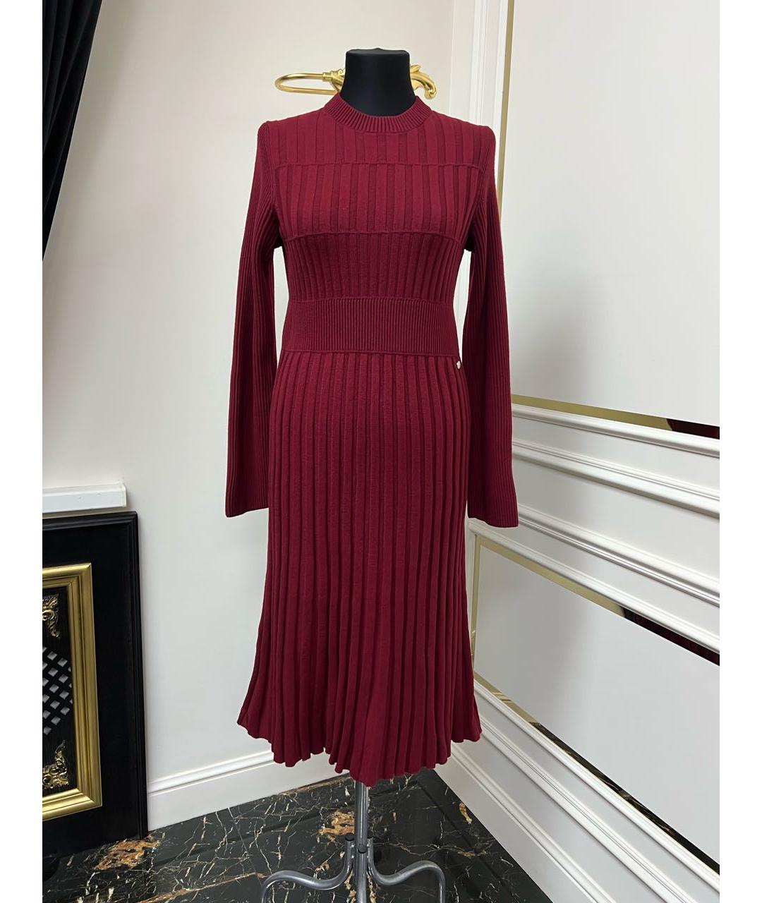 CHANEL Бордовое повседневное платье, фото 9