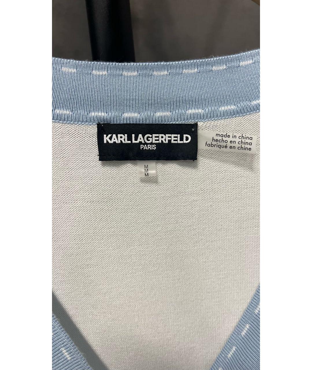 KARL LAGERFELD Голубой вискозный кардиган, фото 3