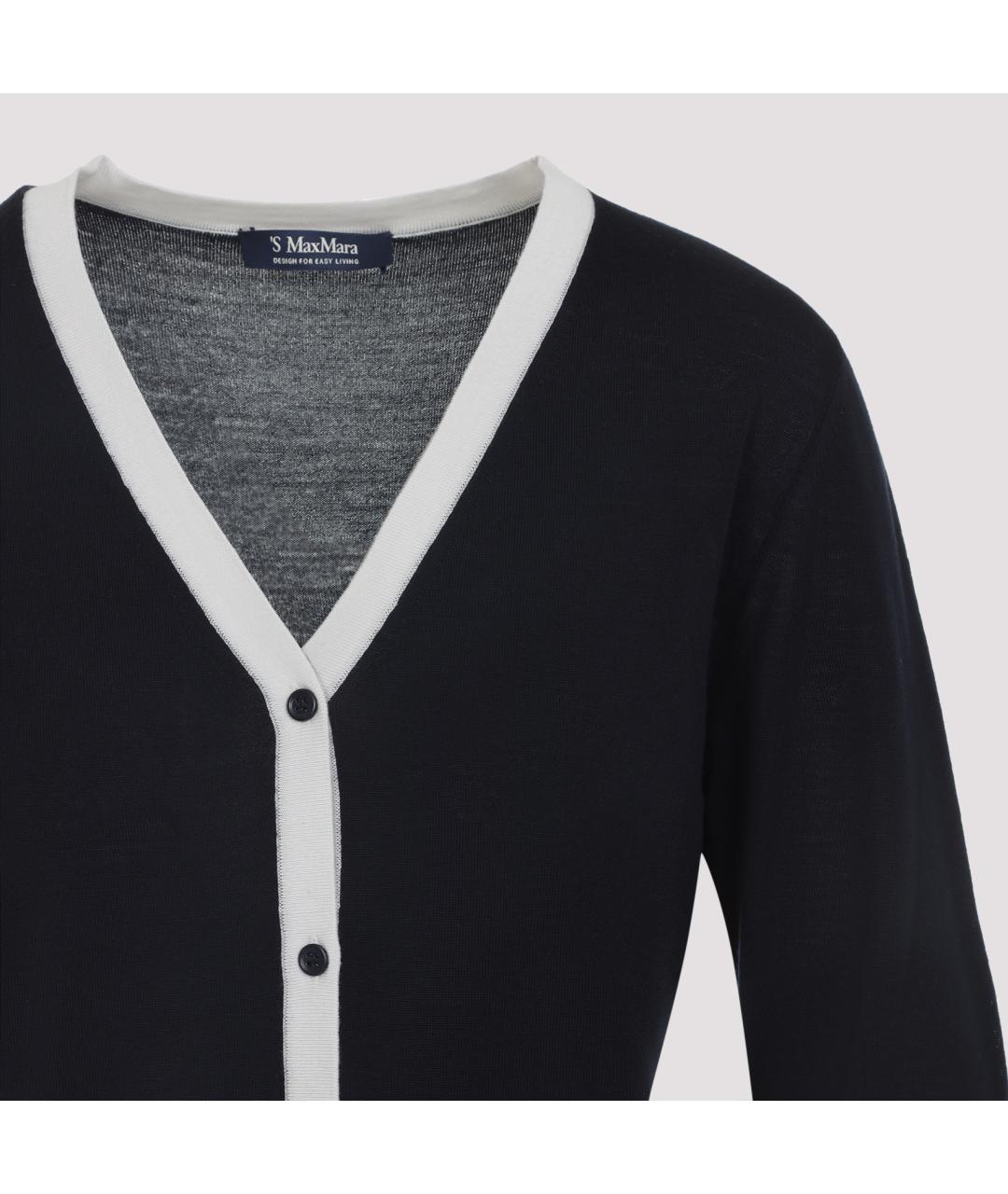 'S MAX MARA Синий шерстяной кардиган, фото 4