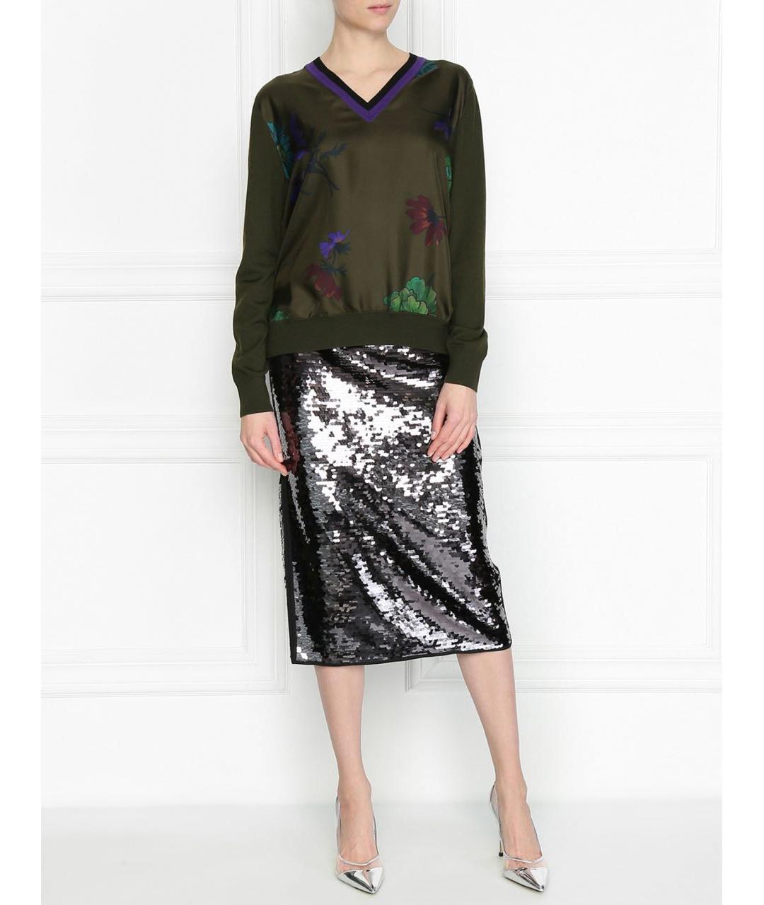 WEEKEND MAX MARA Черная полиэстеровая юбка миди, фото 6